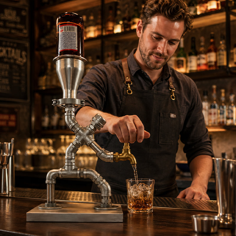 🍷 Distributeur de boissons par gravité de style industriel