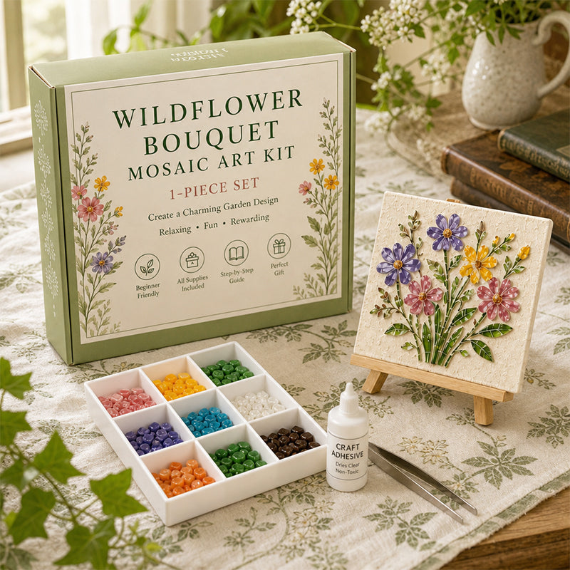 🌻🏡 Kit de mosaïque DIY pour jardin de cottage – Créez votre propre chef-d'œuvre