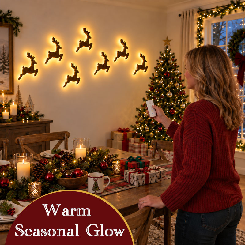 🦌✨ Décorations murales LED renne — illuminez vos murs et votre Noël