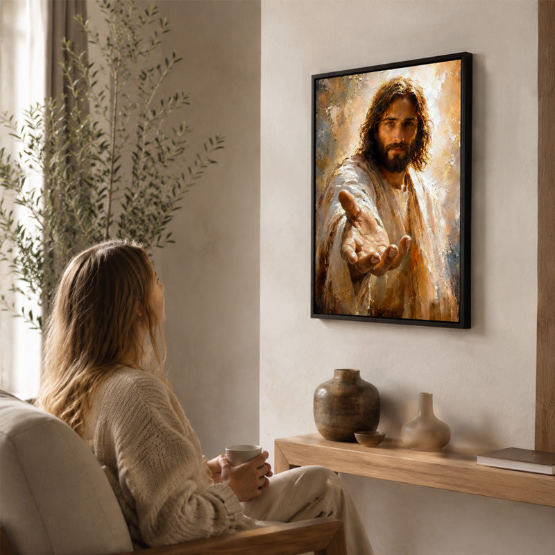 🙏🕯️ Marche avec moi — Décoration murale Jésus pour le cœur fidèle
