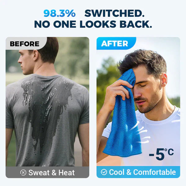 ❄️ Activez la fraîcheur en 3 secondes ! La serviette rafraîchissante indispensable cet été 🏃‍♂️