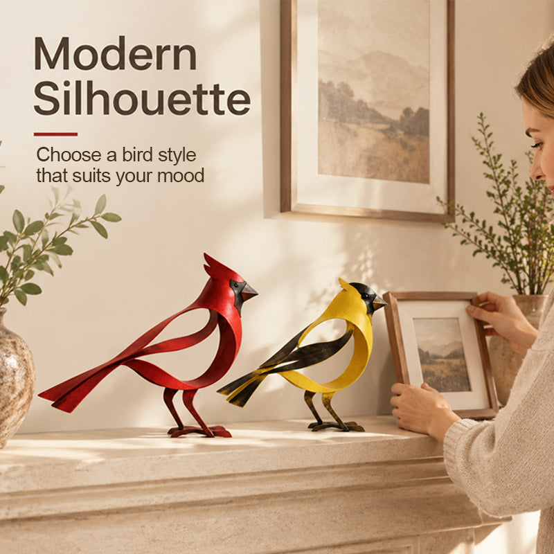 🕊️✨ Sculpture d'oiseau en métal--une silhouette fluide pour égayer chaque coin