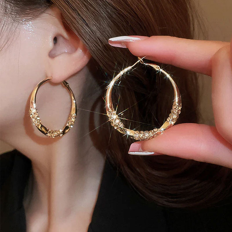 🌸Round earrings with zirconia✨