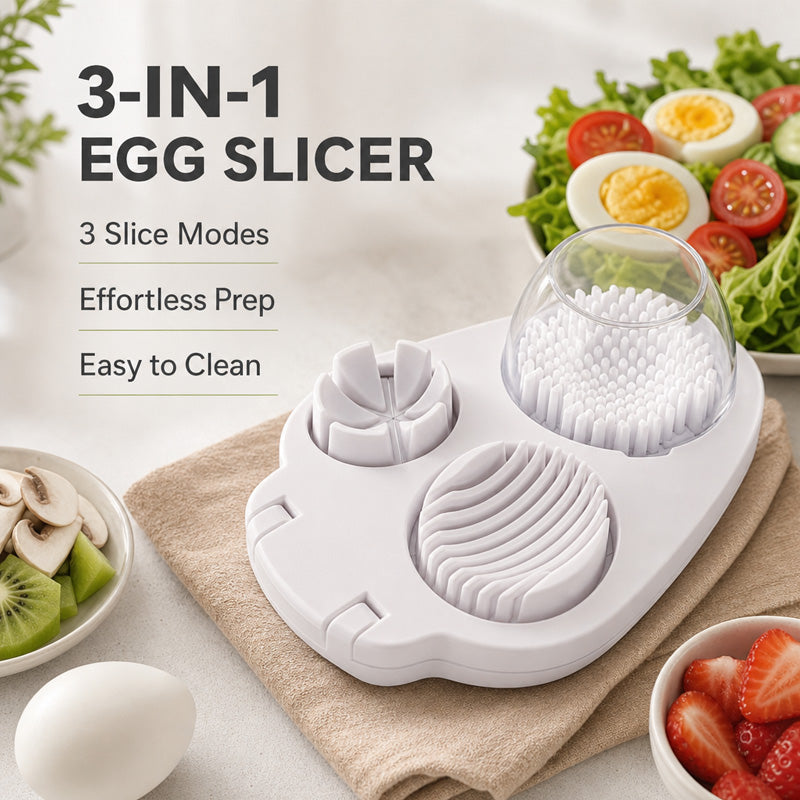 🥚 Coupe-œufs multifonction 3 en 1 - Idéal pour les salades et les garnitures 🔪