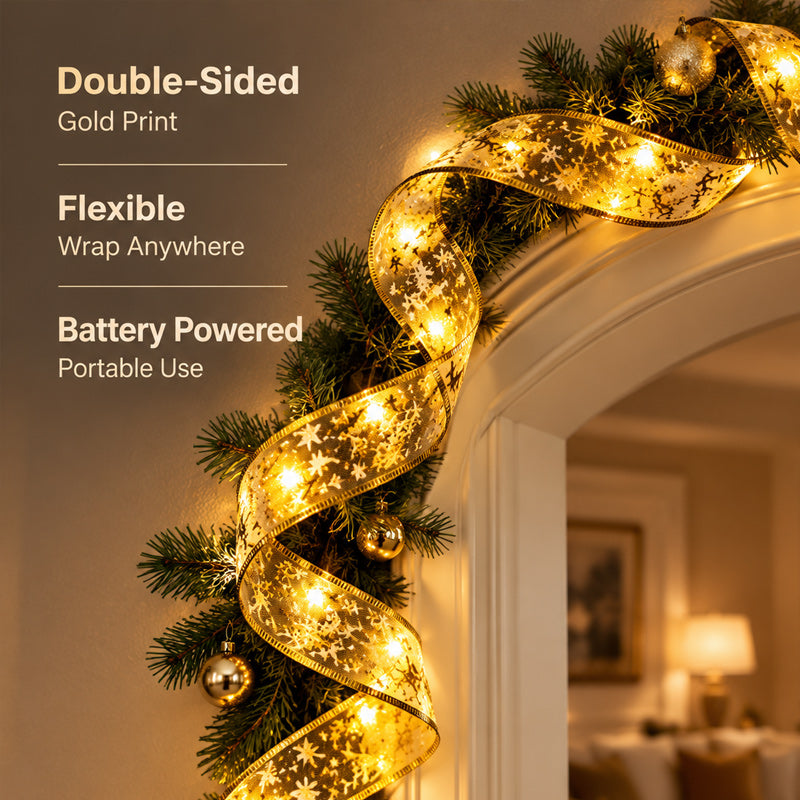 🎄 Guirlande LED ruban de Noël – Une lueur festive et chaleureuse pour votre sapin