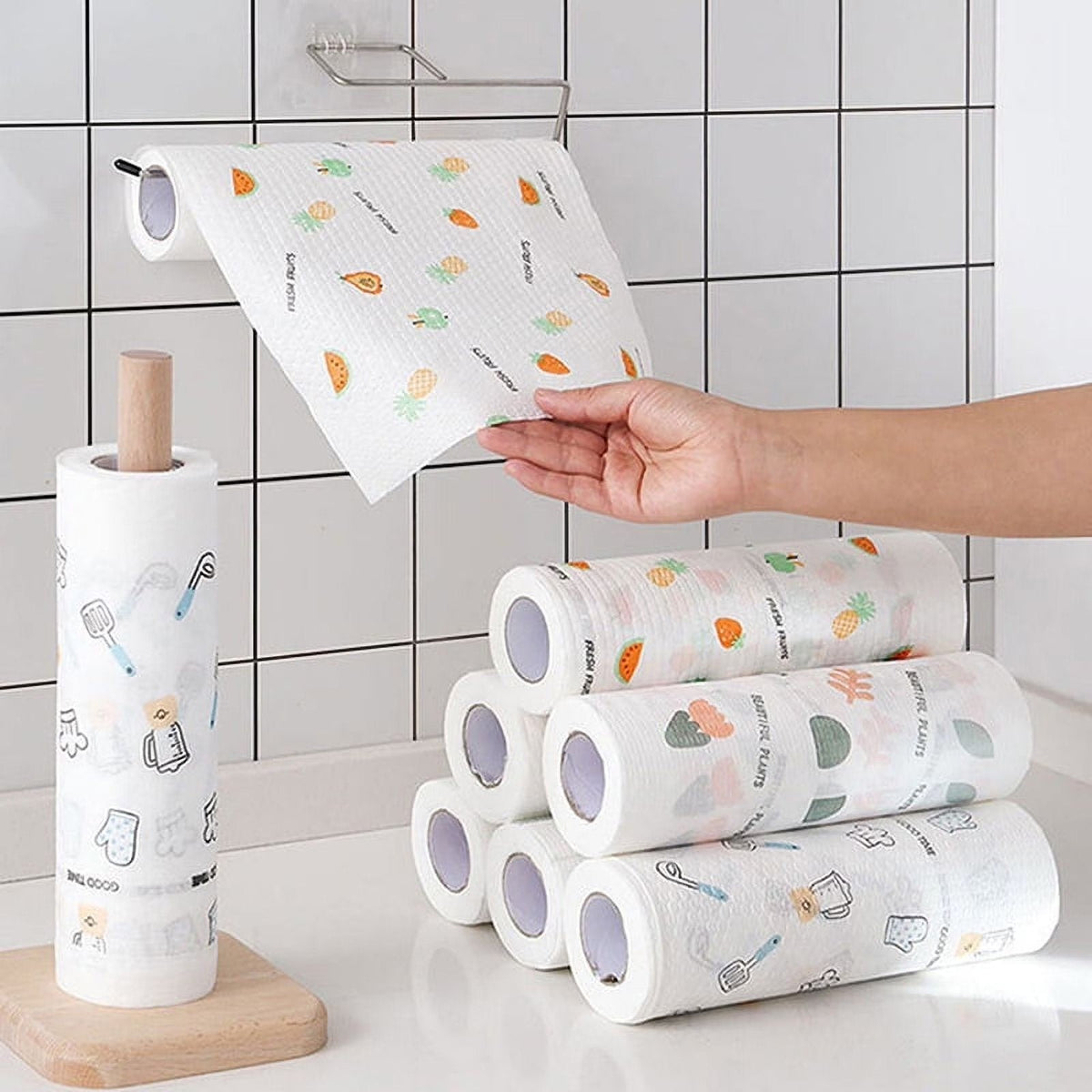 🧻 Rouleau de 50 lingettes nettoyantes réutilisables – Fini les essuie-tout jetables, place à l’économie et à l’efficacité
