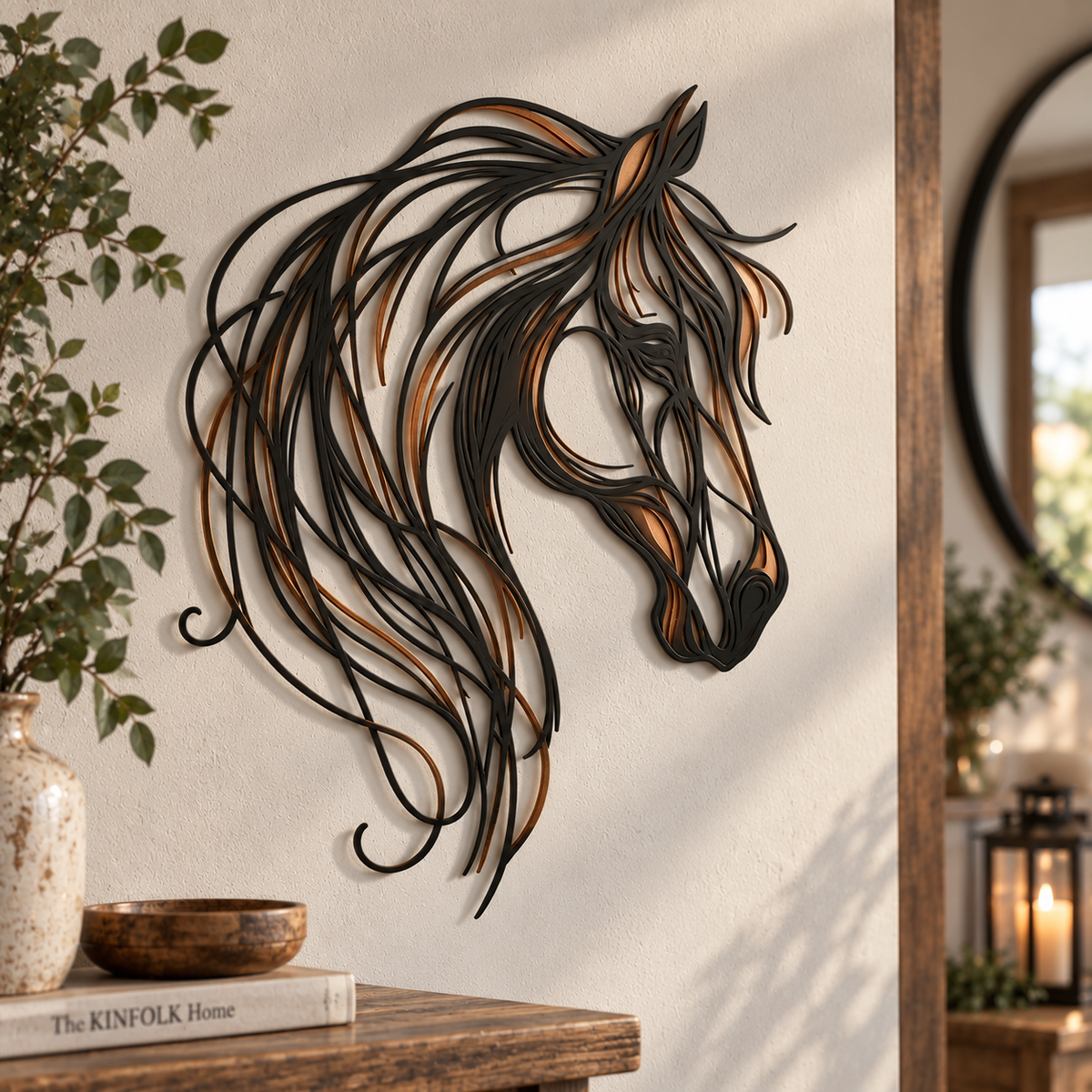 🐎 Tête de cheval en métal – Élégance équestre pour votre mur