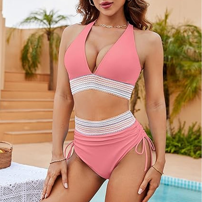 ☀️Vente spéciale d'été : 60% de réductio🏖️Ensembles de bikinis à taille haute avec contrôle du ventre et des couleurs