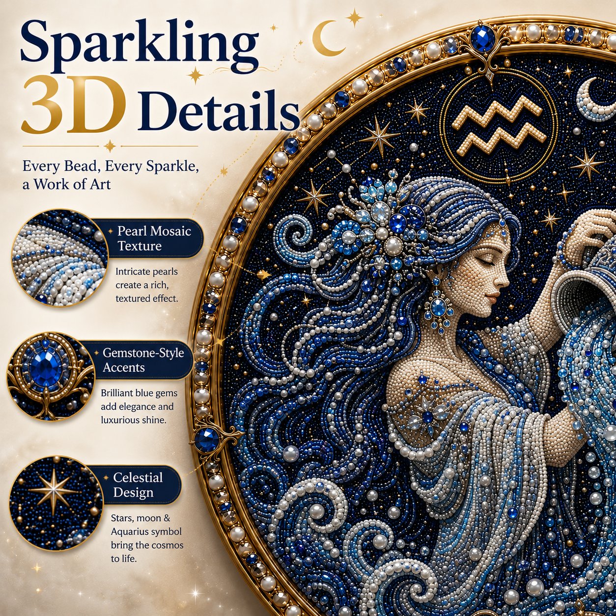 🔥 Kit d'art en perles des 12 signes du zodiaque ♈🌙