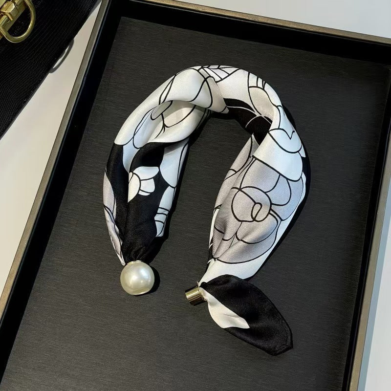🤍 Collier foulard en perles avec fermoir magnétique - Un style instantané en quelques secondes ! ✨📦