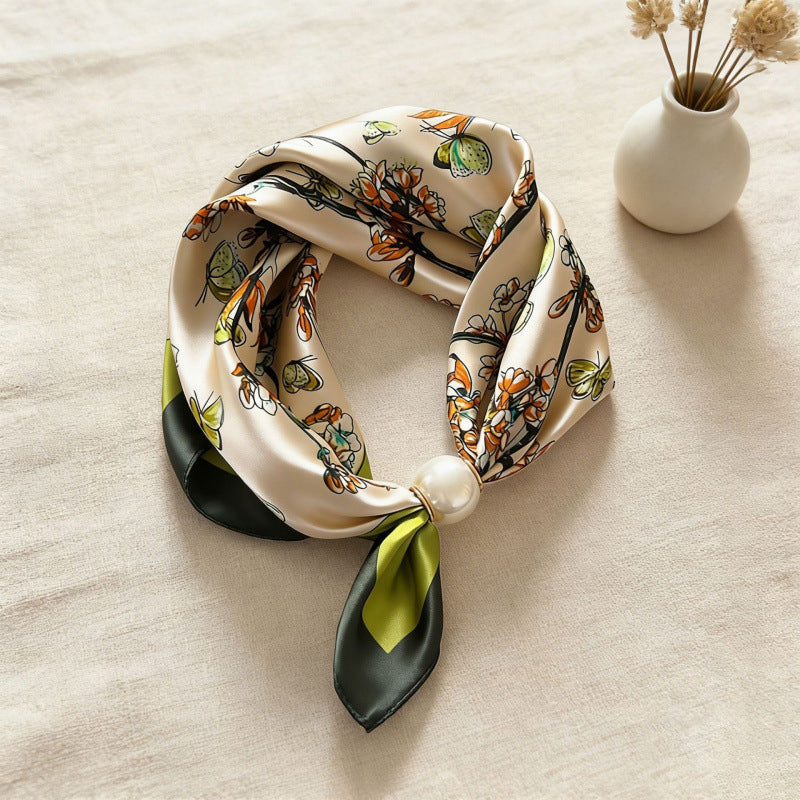 🤍 Collier foulard en perles avec fermoir magnétique - Un style instantané en quelques secondes ! ✨📦