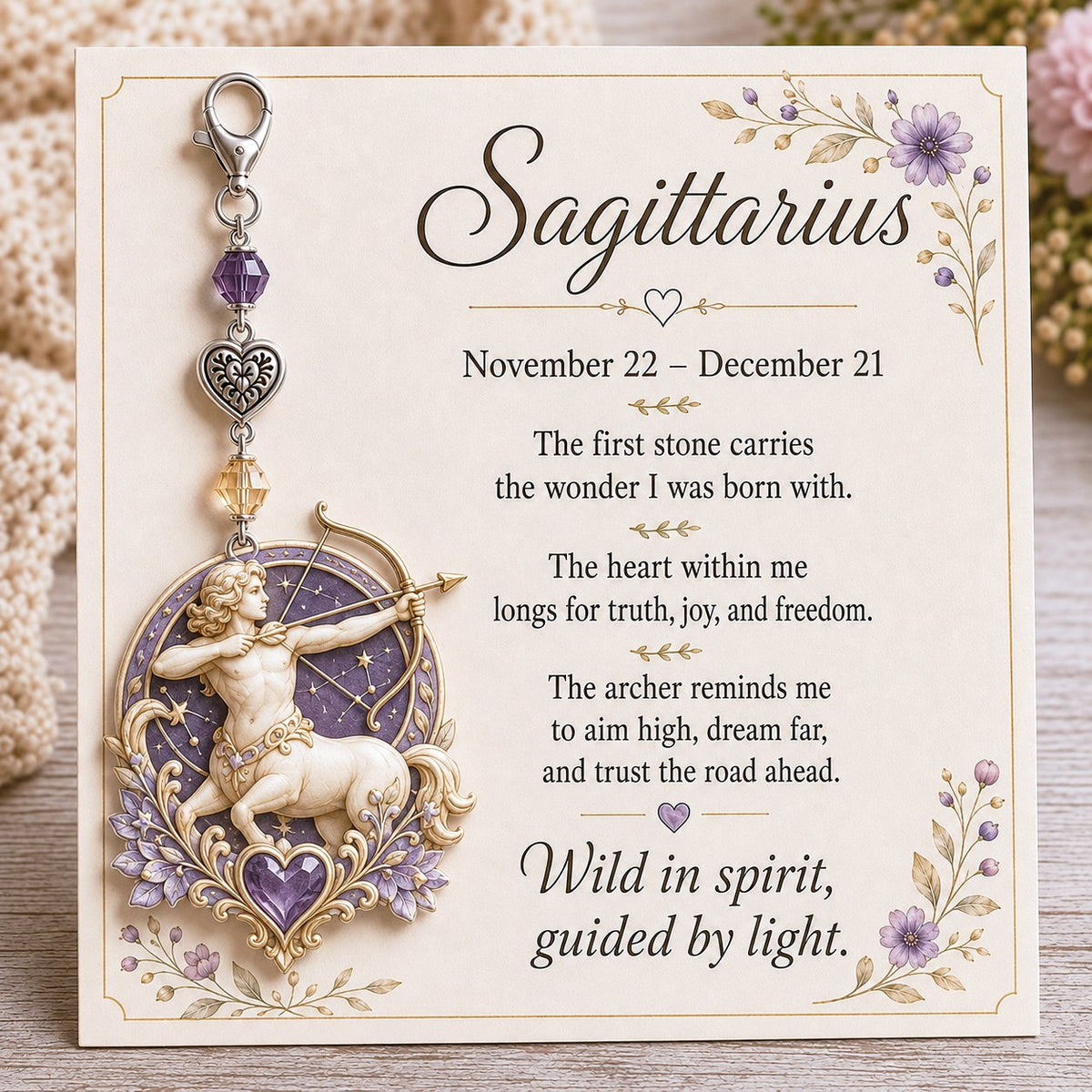 🌙💎 Un petit bijou fait spécialement pour elle — Carte souvenir Pierre de Naissance du Zodiaque
