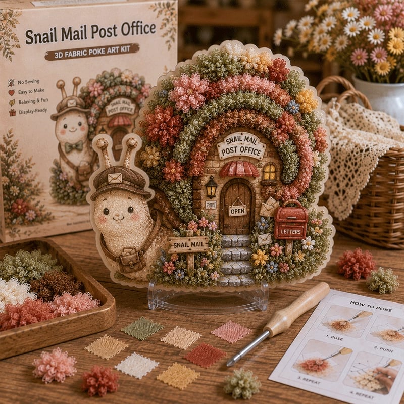 🏡🧵Kit Arte Tessile 3D "Poke Art" Villaggio Incantato 🧵✨