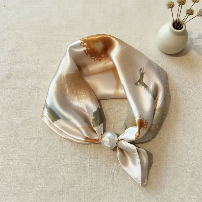 🤍 Collier foulard en perles avec fermoir magnétique - Un style instantané en quelques secondes ! ✨📦