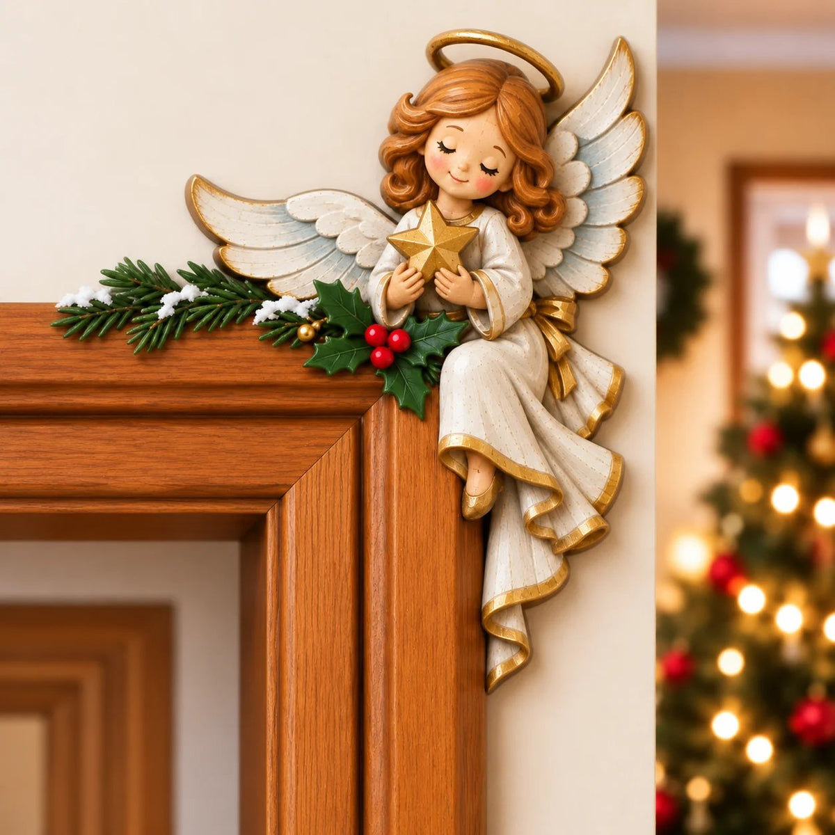 🎅 Décor de coin de porte Père Noël qui dépasse｜8 personnages pour une entrée pleine de malice