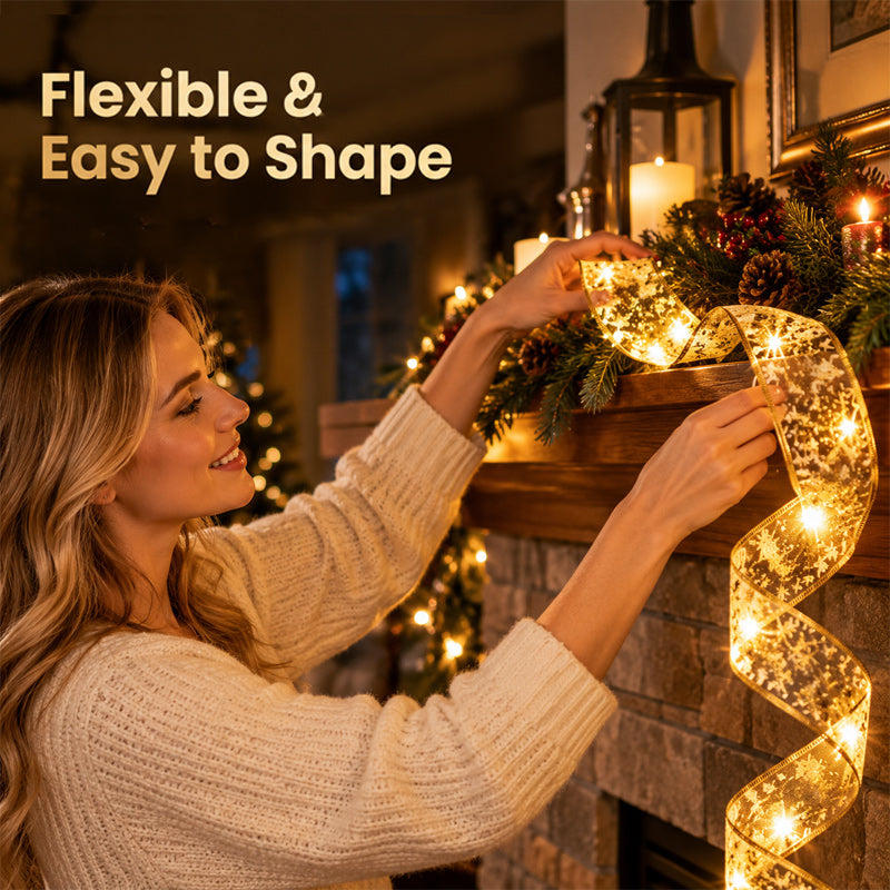 🎄 Guirlande LED ruban de Noël – Une lueur festive et chaleureuse pour votre sapin