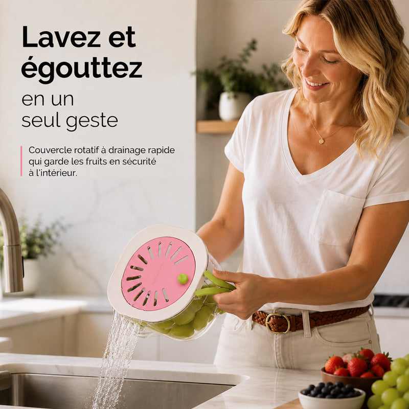 🍇Panier de Drainage Télescopique 2-en-1 – Lavez, Égouttez & Conservez ! 🧺✨
