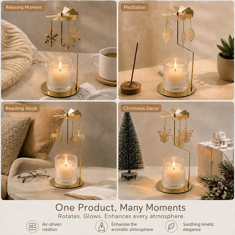 🕯️ Bougeoir Rotatif pour Bougie Parfumée — Laissez la magie opérer chez vous ! ✨🕯️