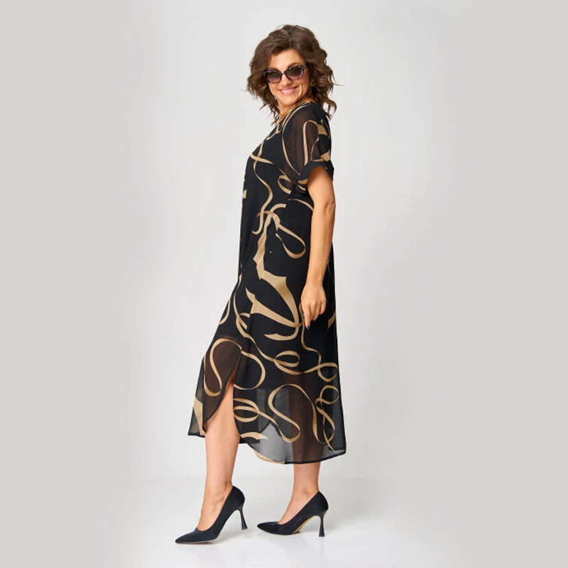 🌸Printtikuvioinen V-Aukkoinen Rento Mekko