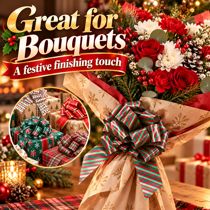🎀 Nœuds décoratifs de Noël à tirer – Tirez une fois, obtenez un nœud parfait, la touche festive idéale pour vos cadeaux 🎁