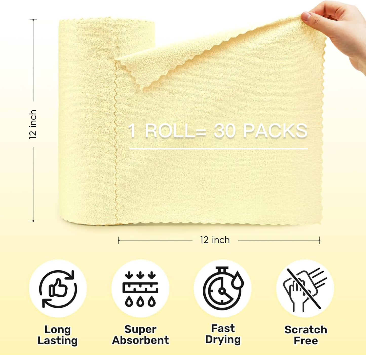 🧼🌀 Rouleau de Lingettes en Microfibre