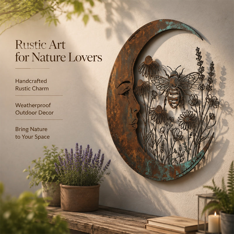🌙🐝 Décoration Murale Lune & Abeille — Apportez une touche féérique et poétique à vos espaces ! ✨