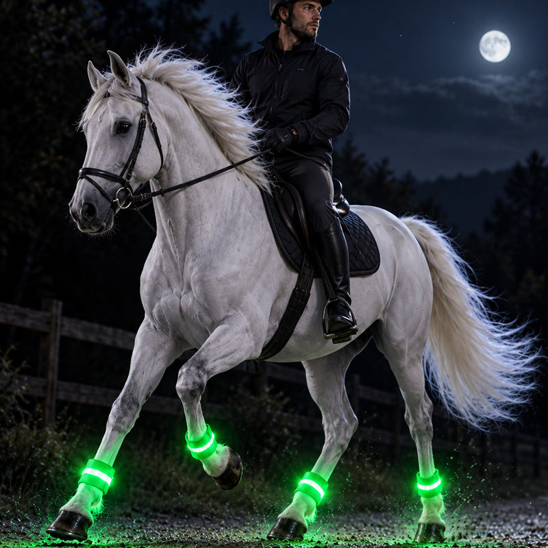 🐎 Bandes LED pour jambes de cheval | Bandes lumineuses et bien visibles pour les balades nocturnes