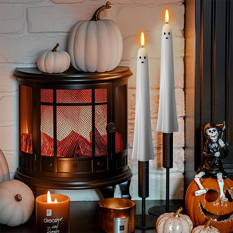 🎃👻 Lumière fantôme télécommandée avec mèche à flamme 3D 👻🎃