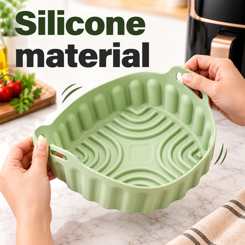🍳 Panier carré en silicone pour air fryer – base striée, antiadhésif et lavable au lave-vaisselle