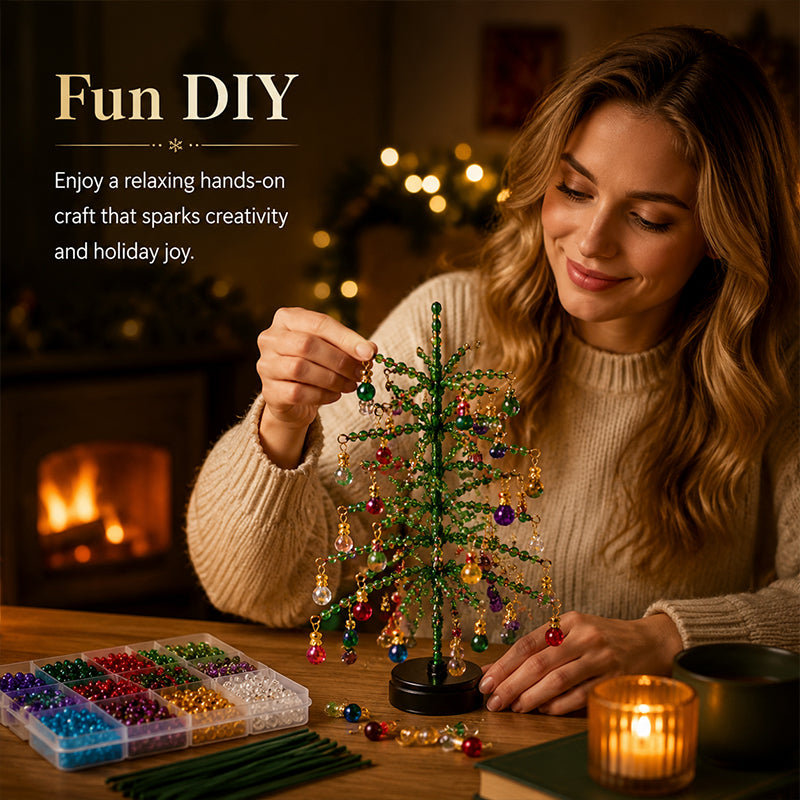 🎄✨ Kit de sapin de Noël perlé à faire soi-même – 🎅Créez votre propre décoration de Noël scintillante