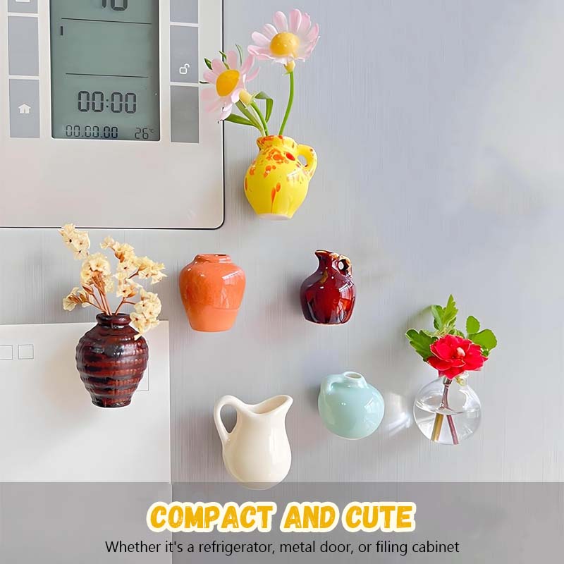 🌼 Mini-vases en céramique comme aimants pour réfrigérateu