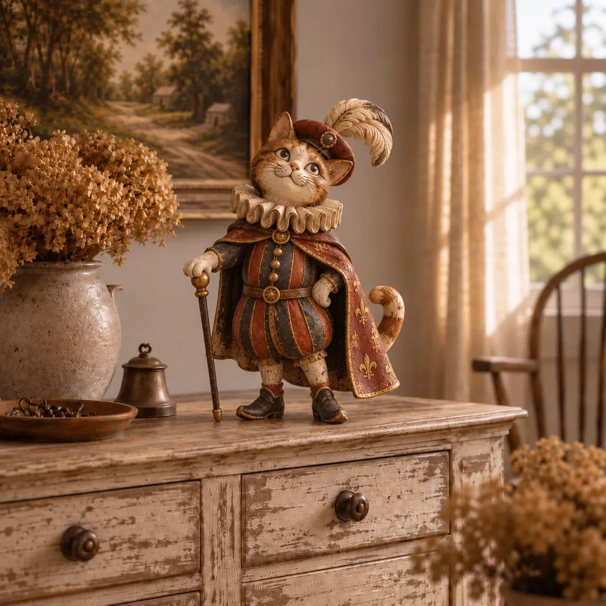 👑Cour médiévale des chats--5 figurines décoratives au charme vintage🐱