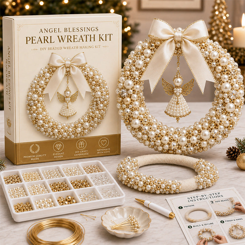 🎄✨ Kit DIY pour une couronne de Noël en perles – Décoration de porte de Noël faite main avec des perles 💎🎀