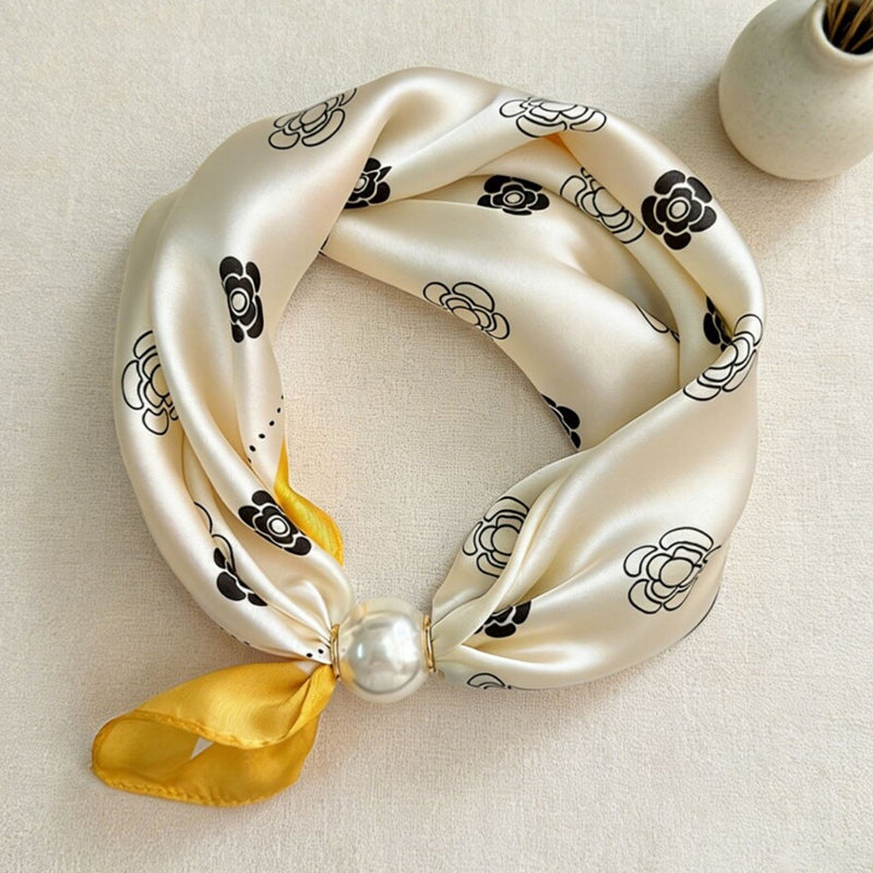 🤍 Collier foulard en perles avec fermoir magnétique - Un style instantané en quelques secondes ! ✨📦
