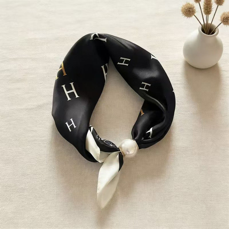 🤍 Collier foulard en perles avec fermoir magnétique - Un style instantané en quelques secondes ! ✨📦