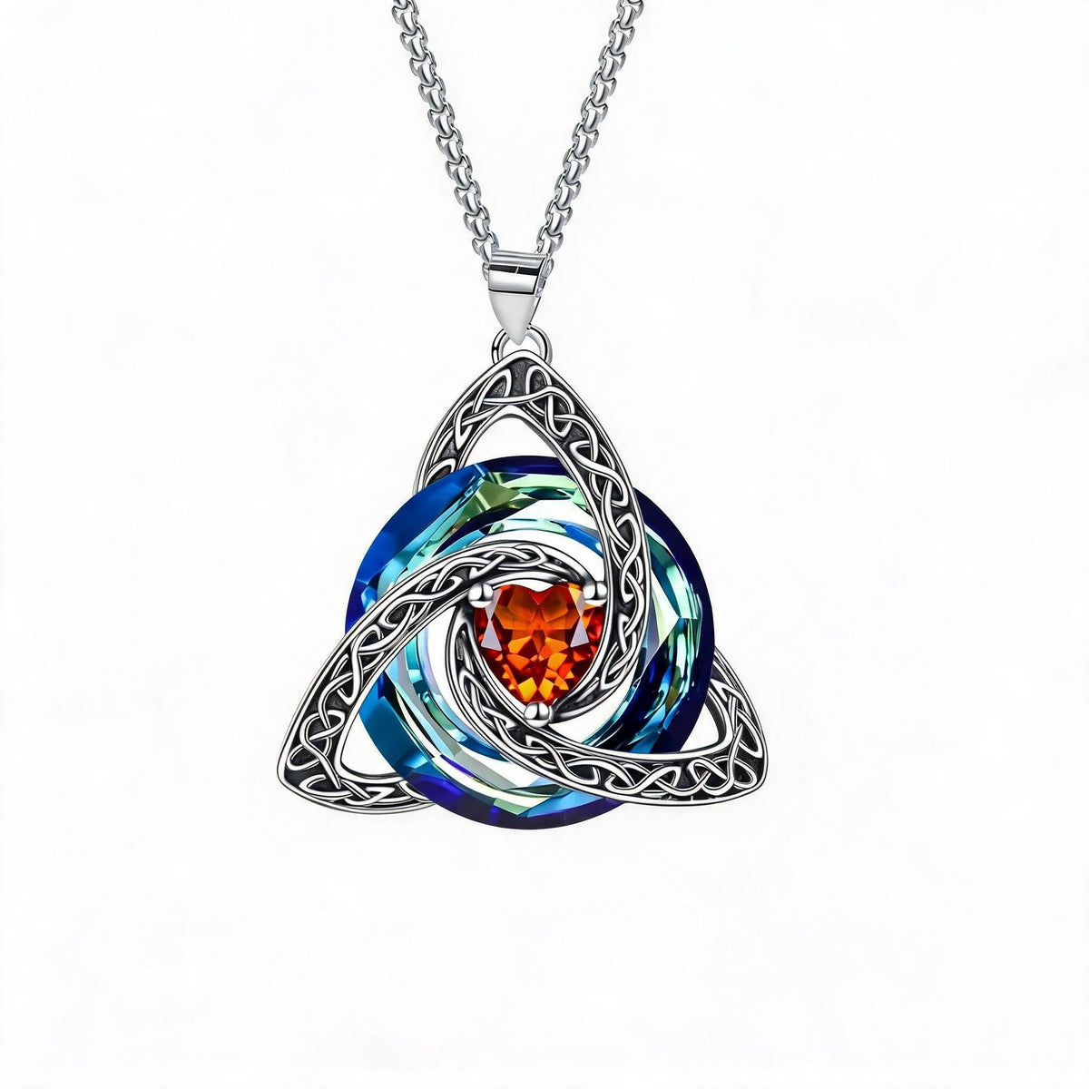 ✨Collier Trinité celtique avec pierre de naissance--un symbole de foi, d'amour et d'unité à porter au quotidien