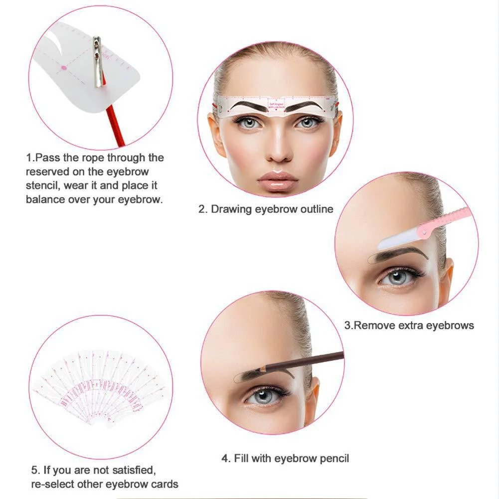 ✨👁 Kit de 12 pochoirs à sourcils — Des sourcils parfaitement symétriques sans effort