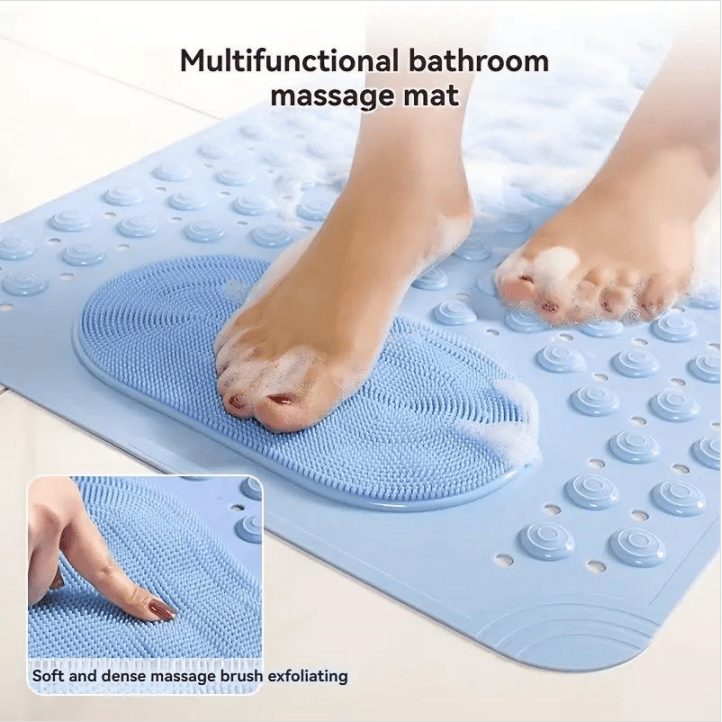 🛁Tapis de bain et de douche extra large antidérapant avec trous de drainage ✨