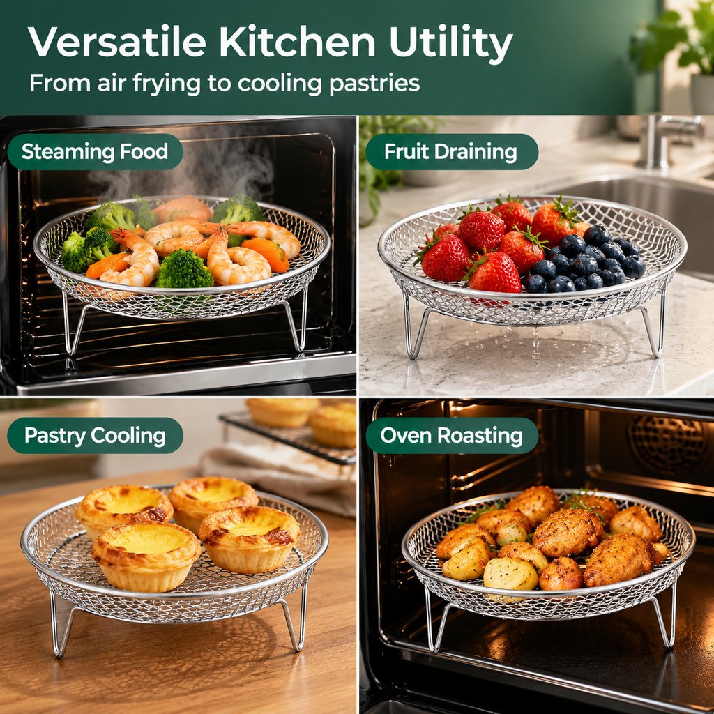 🔥🥘 Grille en acier inoxydable pour friteuse à air – Croustillant sans effort