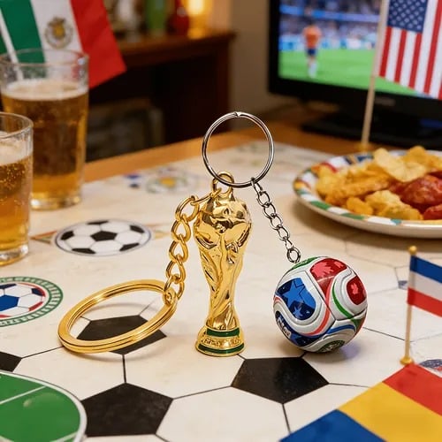 🏆 Porte-clés Coupe du monde 2026 : trophée et ballon de foot en édition limitée, le cadeau idéal pour les fans ! 🇨🇦🇲🇽🇺🇸
