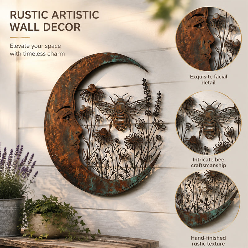 🌙🐝 Décoration Murale Lune & Abeille — Apportez une touche féérique et poétique à vos espaces ! ✨