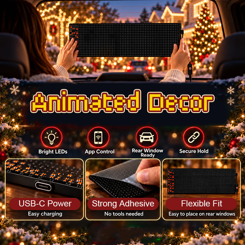 🎅 Écran LED animé pour voiture – Faites participer votre voiture à Noël