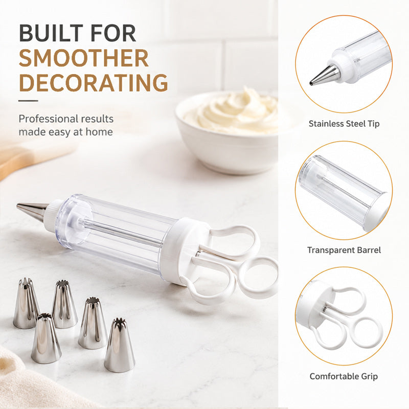 🍰🎂 Pistolet à douille à crème — ajoutez facilement de jolies spirales et de magnifiques détails à vos pâtisseries