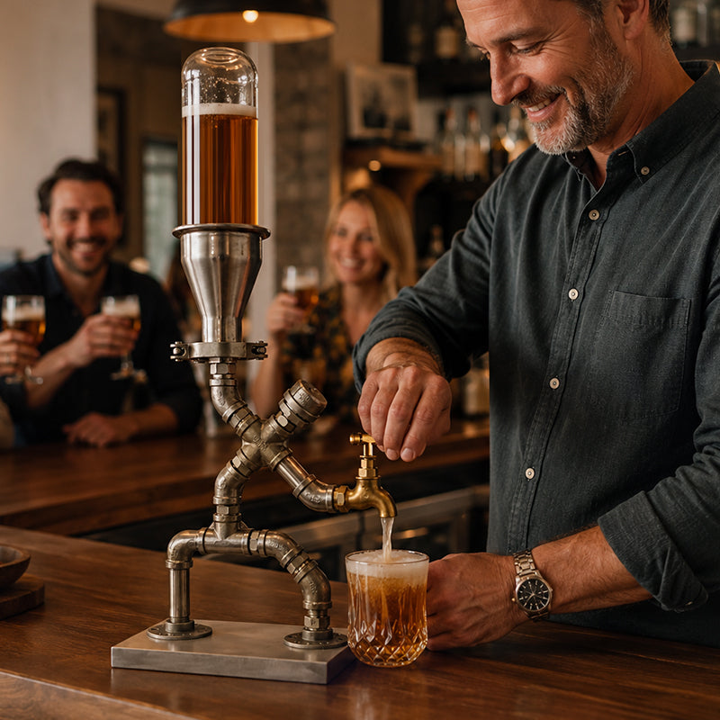 🍷 Distributeur de boissons par gravité de style industriel
