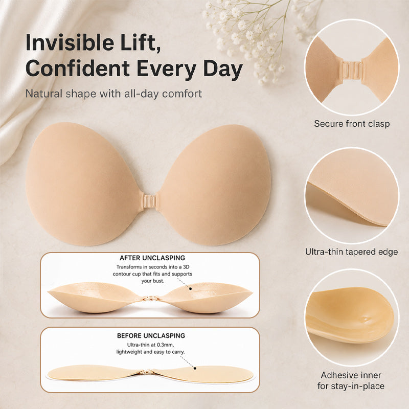 💖 Cache-Tétons Push-Up Invisible en Silicone 3D — Maintien Naturel et Discrétion Absolue ! ✨
