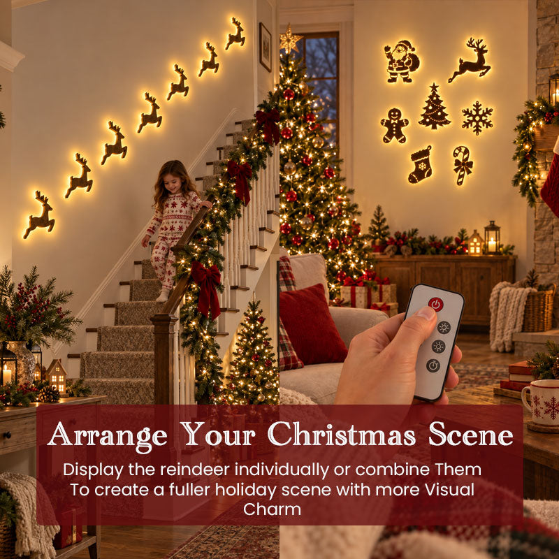 🦌✨ Décorations murales LED renne — illuminez vos murs et votre Noël
