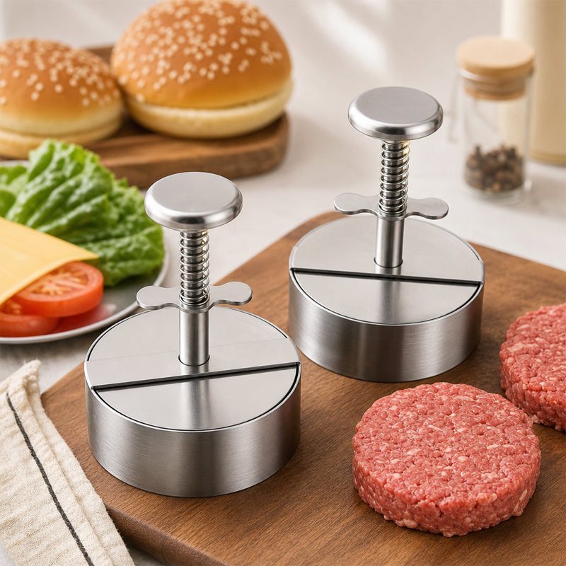 🍔Presse à hamburgers en acier inoxydable  | Réalisez facilement des steaks hachés parfaitement réguliers