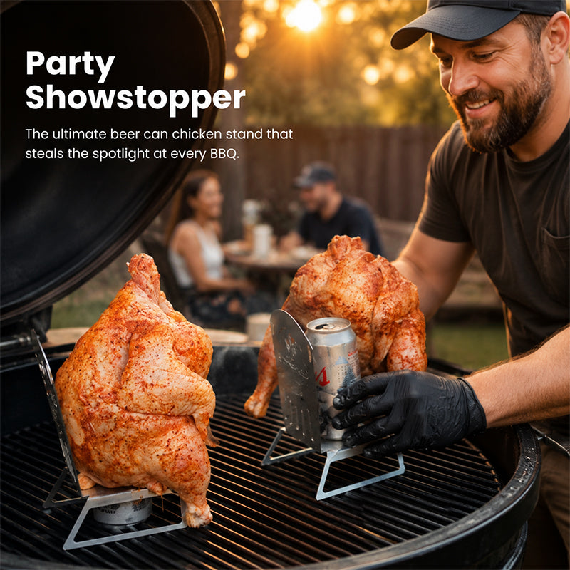 🍻Support pour poulet rôti à la canette de bière : Savourez une peau croustillante et une chair ultra tendre et juteuse ! 🍗✨