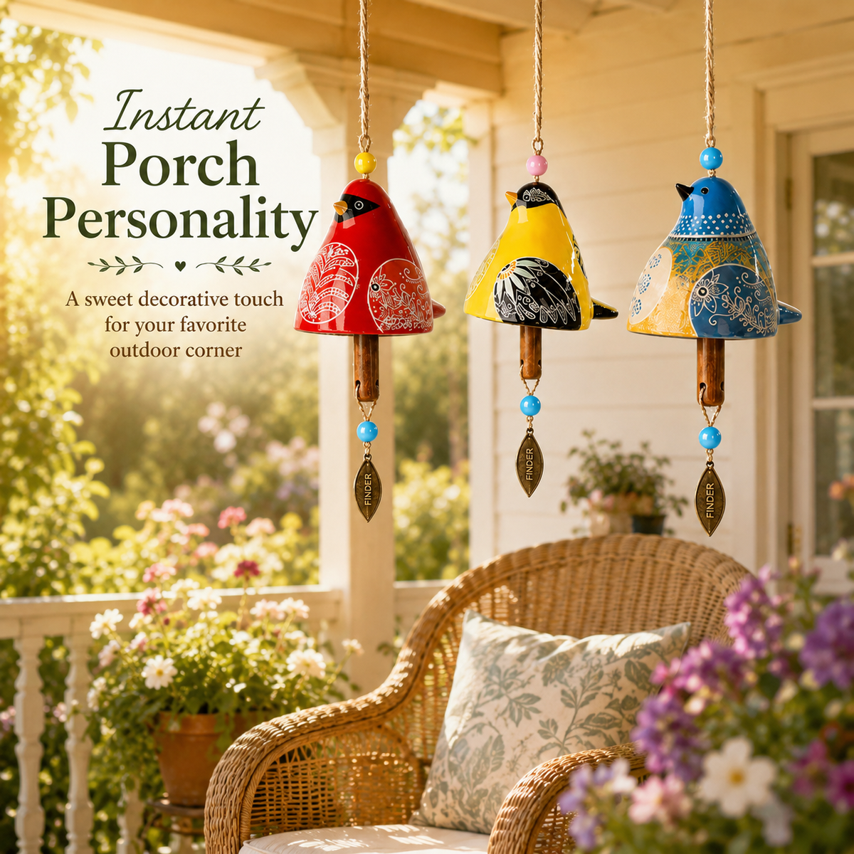 🐦 Oiseaux de jardin à suspendre – Six petites couleurs qui font chanter votre coin de jardin