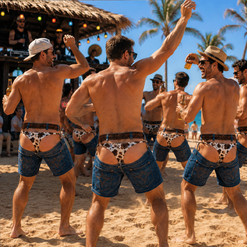 🩲🤠 Faux denim, vrai style – le short de bain qui fait sourire